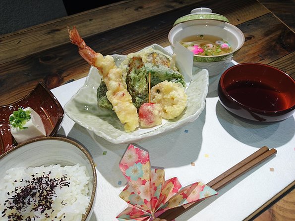 Enjoy artistic TEMPURA Cooking Class - Knife Work and Ingredient Prep: Four Veggies Plus Two Seafood Types