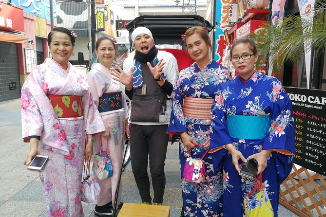 Exiting Rickshaw ride and Kimono experience - Tsutenkaku stop: the photo landmark that makes it click