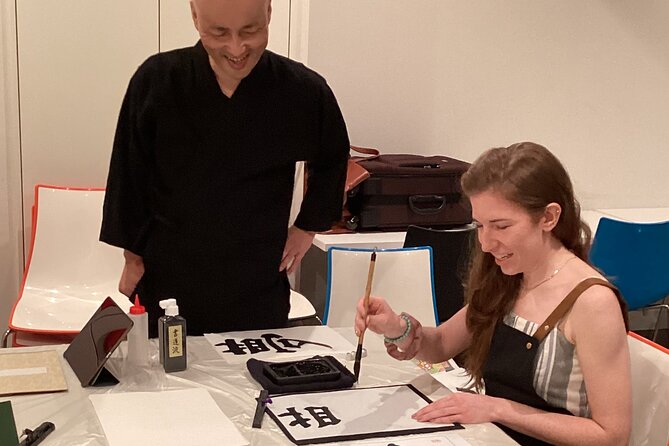 Japanese Calligraphy Experience in Osaka - Finishing the Artwork: Frame, Signature, and a Foldable Hanging Scroll