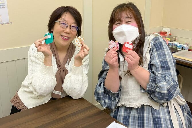 Japanese miniature kimono made with origami in Osaka - What Happens at Your Table (Practice, Then the Real Kimono)