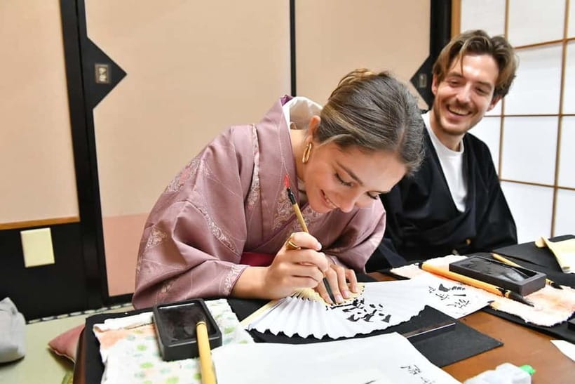 Learning Shodo with a kimono and Trying Samurai Calligraphy - Key highlights worth your time