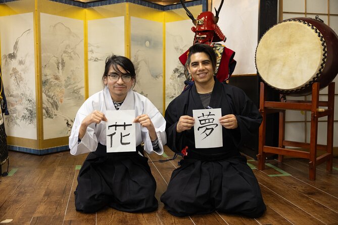 Learning Zen of Japanese Calligraphy in kimono near Osaka Castle - Quick highlights before you go