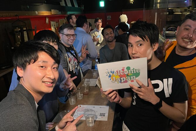 Meet Osaka local Friend & Fun Chat All We Can Drink Party Ticket - The flow of the night: intro, chat, and game time