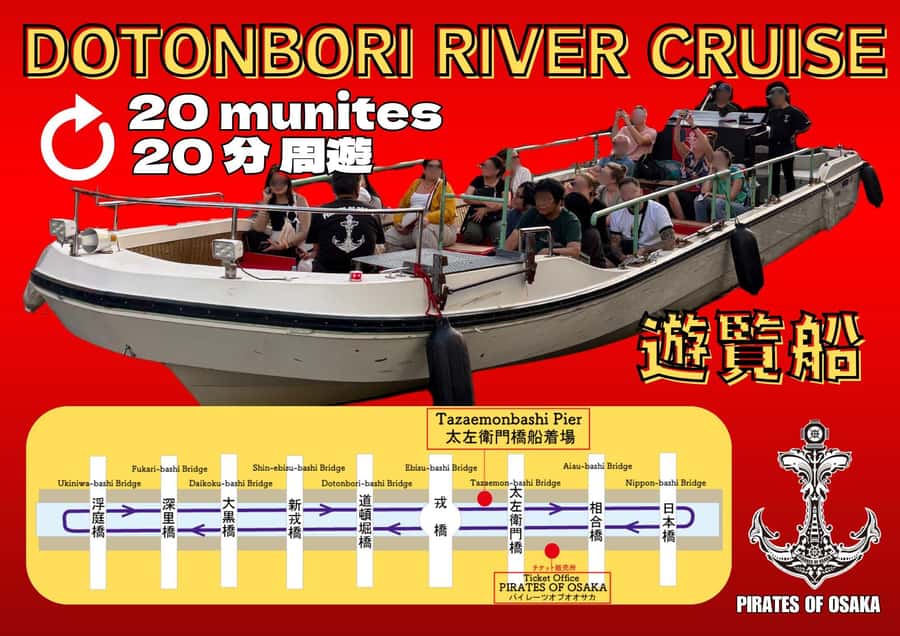 Osaka: Dotonbori's Bridges 20-Minute Cruise - Key highlights at a glance