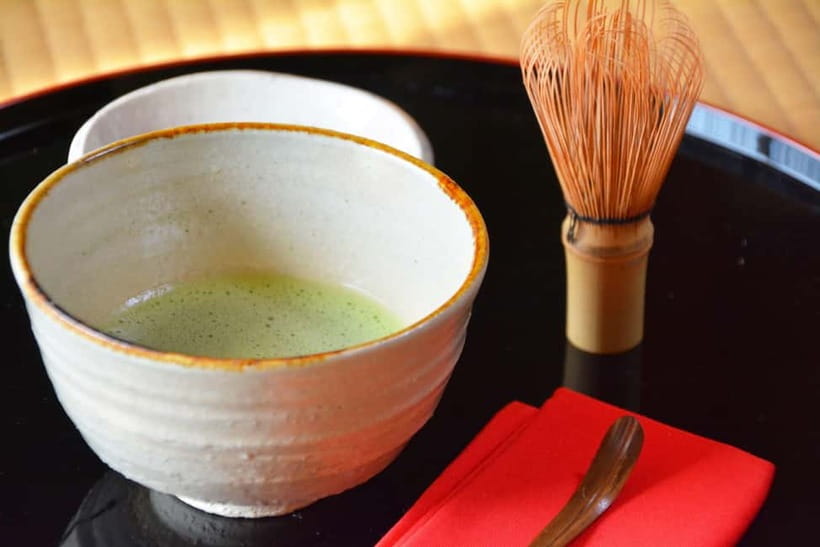 Osaka; Japanese Tea ceremony experience, Macha and Sencha - Traditional sweets with matcha: a taste check for balance