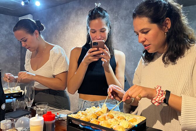 Osaka Sake Tasting & Takoyaki Cooking Experience - Takoyaki DIY: secret recipe, Wagyu, cheese, and learning the flipping part