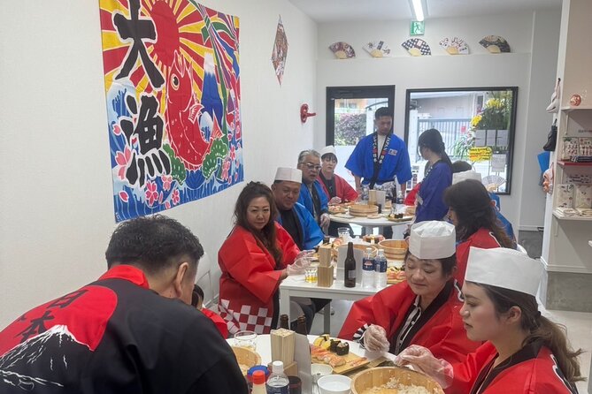 Osaka Sushimaking Experience - Happi Coats, Masks, and the Photo Moment