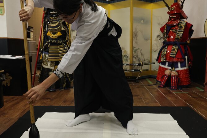 Samurai Calligraphy:Final brushstrokes of a lifetime before a War - The oversized brush finale: full-body control on big paper