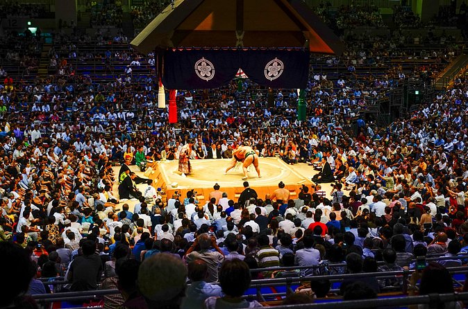 Sumo Tournament Experience in Osaka - The pre-bout portion: salt rituals, rankings, and audio headsets