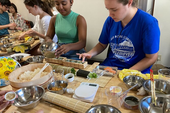 Sushi Class in Osaka Dotonbori - The Classroom Setup: Apron, Prepped Ingredients, and Real Participation