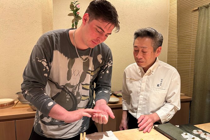 SUSHI Making Experience at Restaurant - Chef Shinichi Kono and the calm restaurant setup
