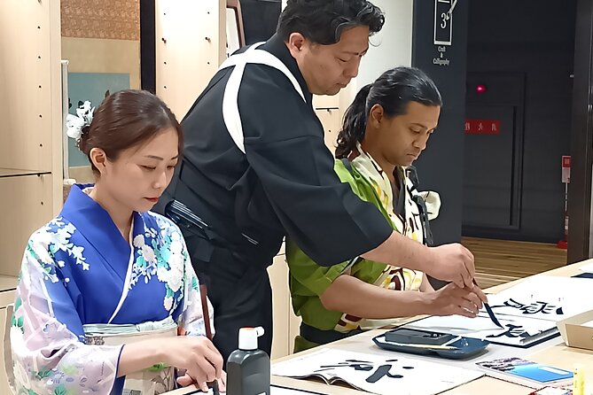 Tea and Calligraphy Session at a Table in Osaka - Group energy and staff support: small class, big help